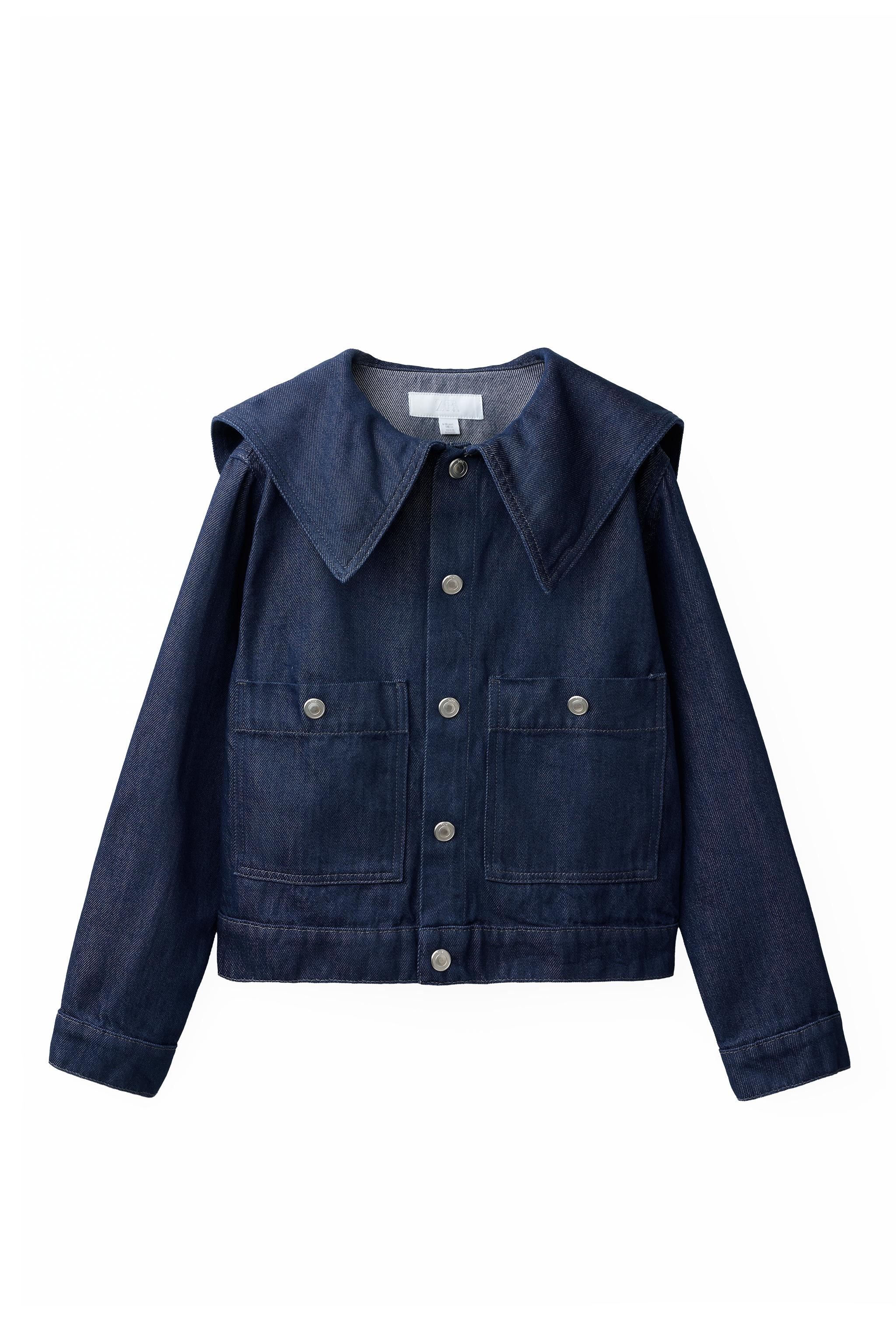 セーラーカラー デニムジャケット - ブルー | ZARA Japan / 日本