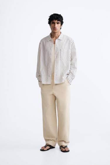 CAMISA RAYAS BOLSILLO - Azul / Blanco de Zara - Imagen 0