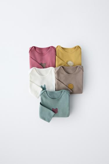 5-PACK OF ANIMAL PRINT BODYSUITS - Multicoloured by Zara