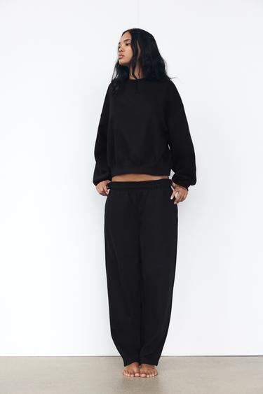 CARROT FIT PLUSH TROUSERS - Black by Zara - Image 0
