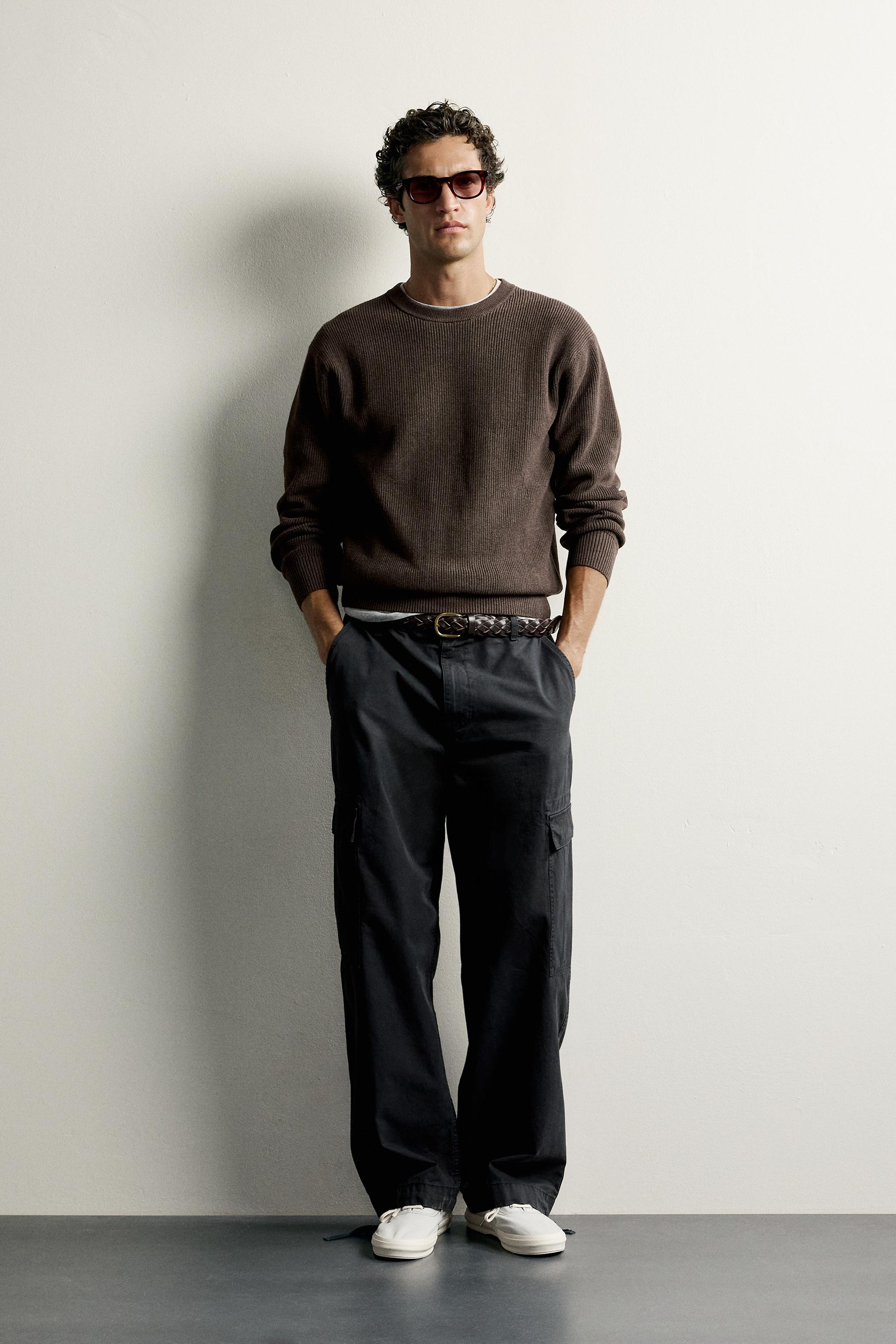 Zara REGULAR FIT TERS ÖRGÜ KAZAK
