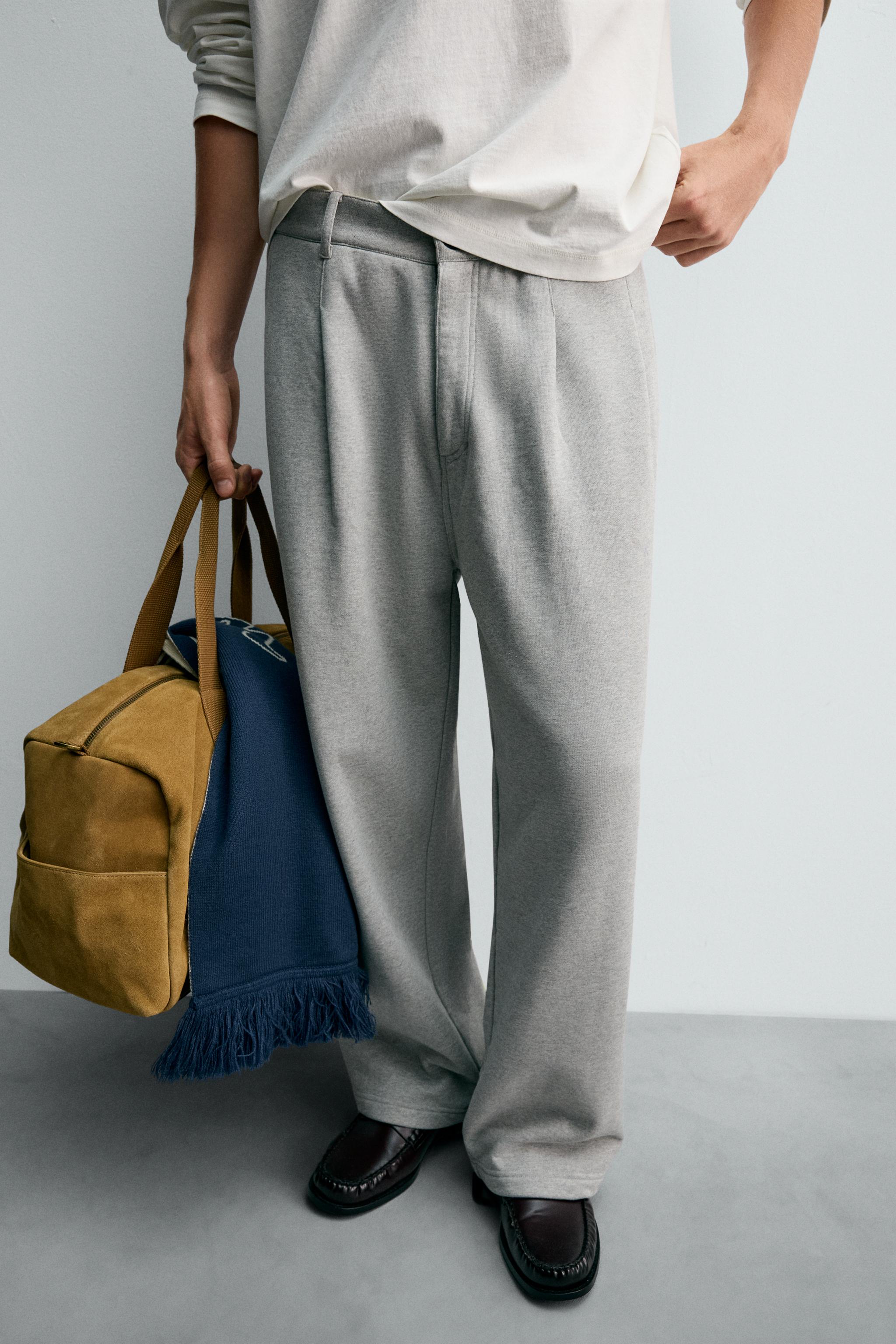CHAMPION ® X ZARA RELAXED FIT PLEATED PANTS - Gray marl