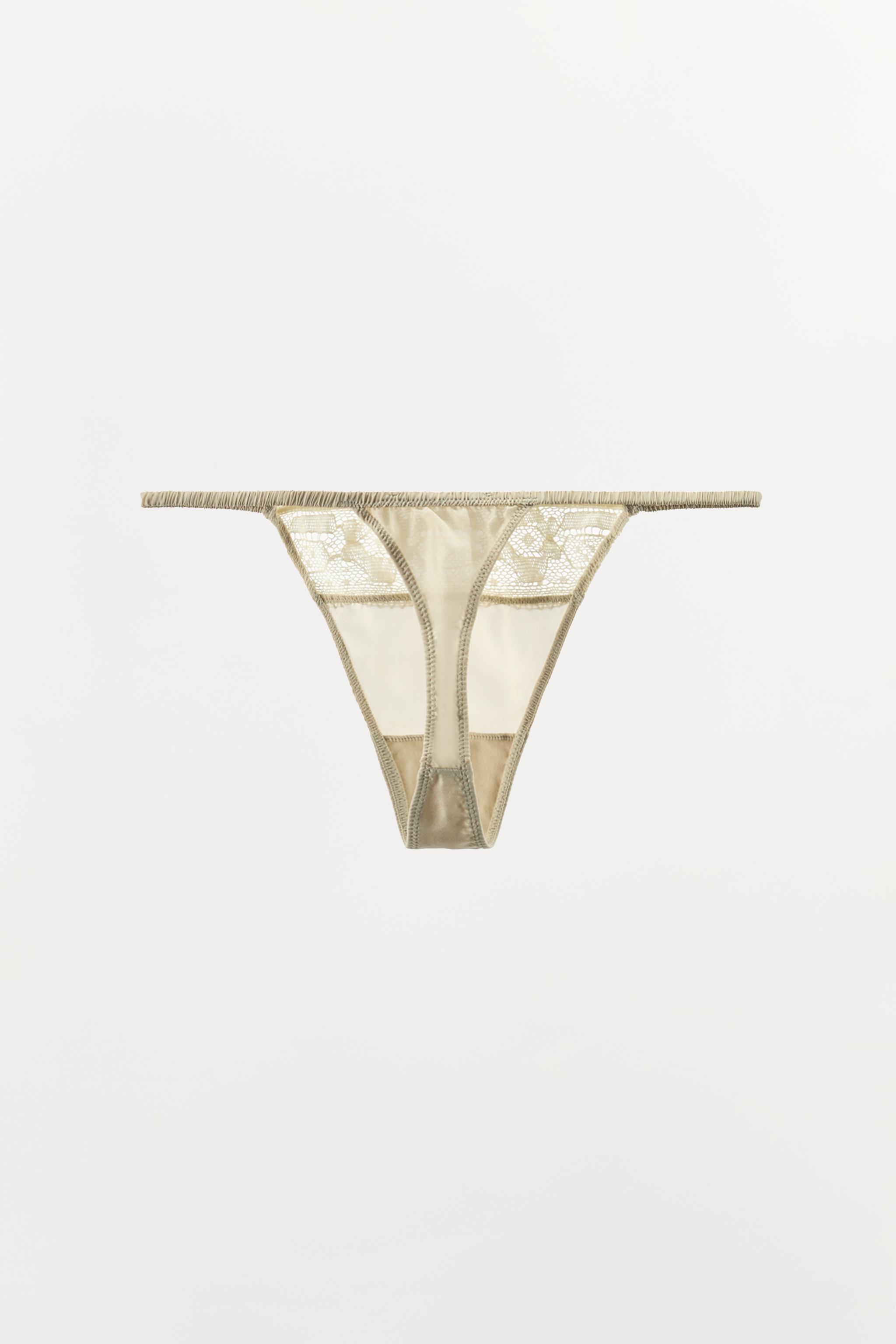 100% SILK LACE THONG