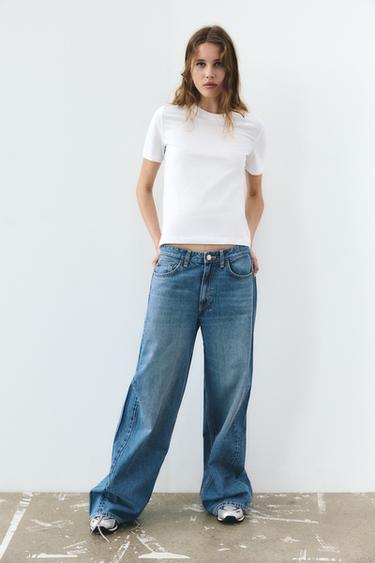MID-RISE FULL LENGTH JEANS - Navy blue by Zara