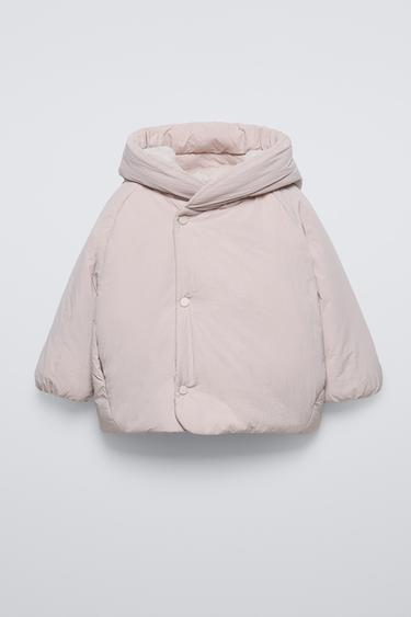 Zara WRAP PUFFER COAT - Beige-pink
