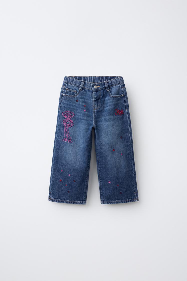 Jeans wide leg bordado jessie toy story disney pixar
