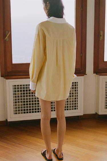 OVERSIZED POPLIN SHIRT - Yellow by Zara