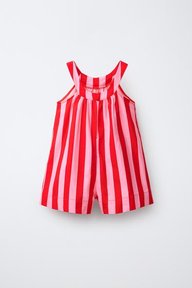 COMBI-SHORT À RAYURES - Rouge de Zara - Image 1