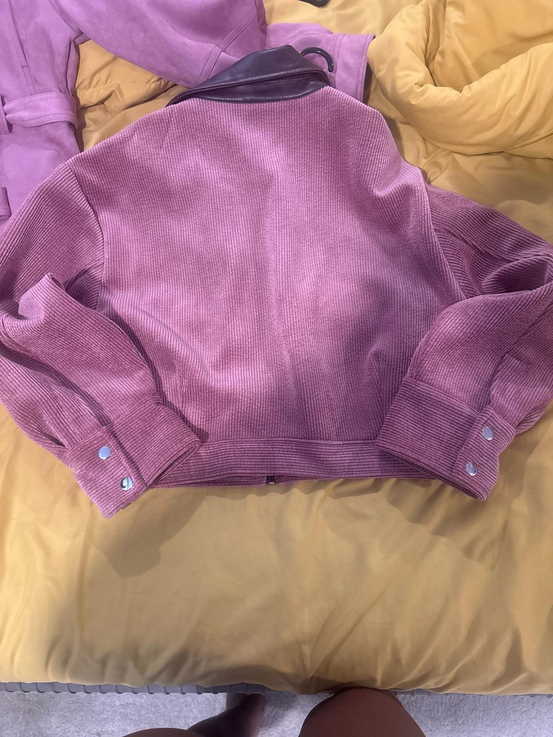 CORDUROY JACKET WITH FAUX LEATHER COLLAR - Image 2
