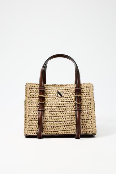 WOVEN MINI TOTE BAG - Light beige by Zara
