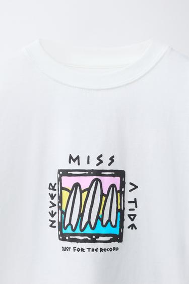 SURFBOARD PRINT T-SHIRT - White by Zara - Image 2