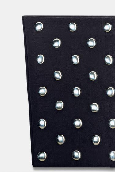 TOP BANDEAU À CLOUS - Gris de Zara - Image 8