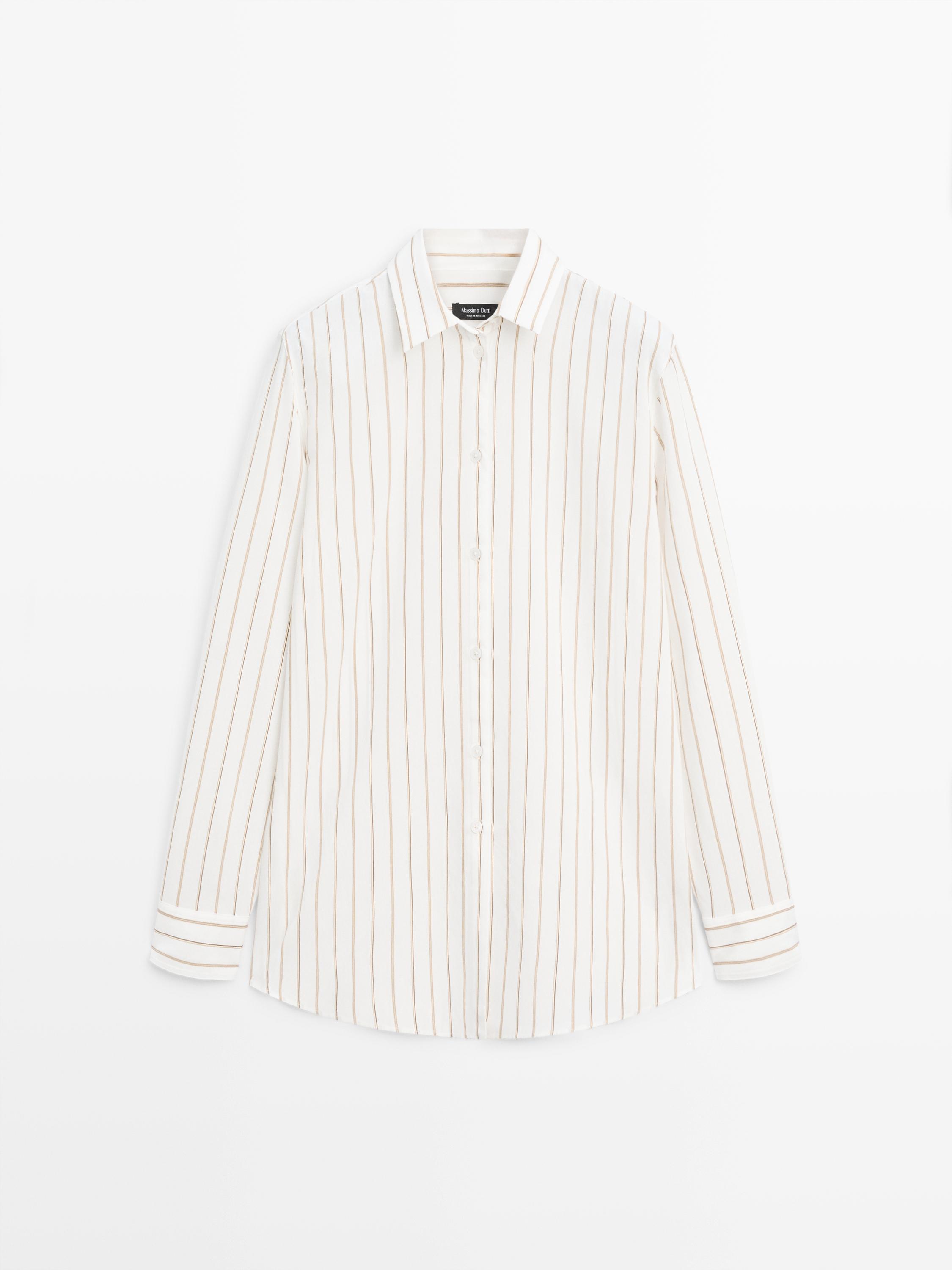 Flowing tricolor striped shirt