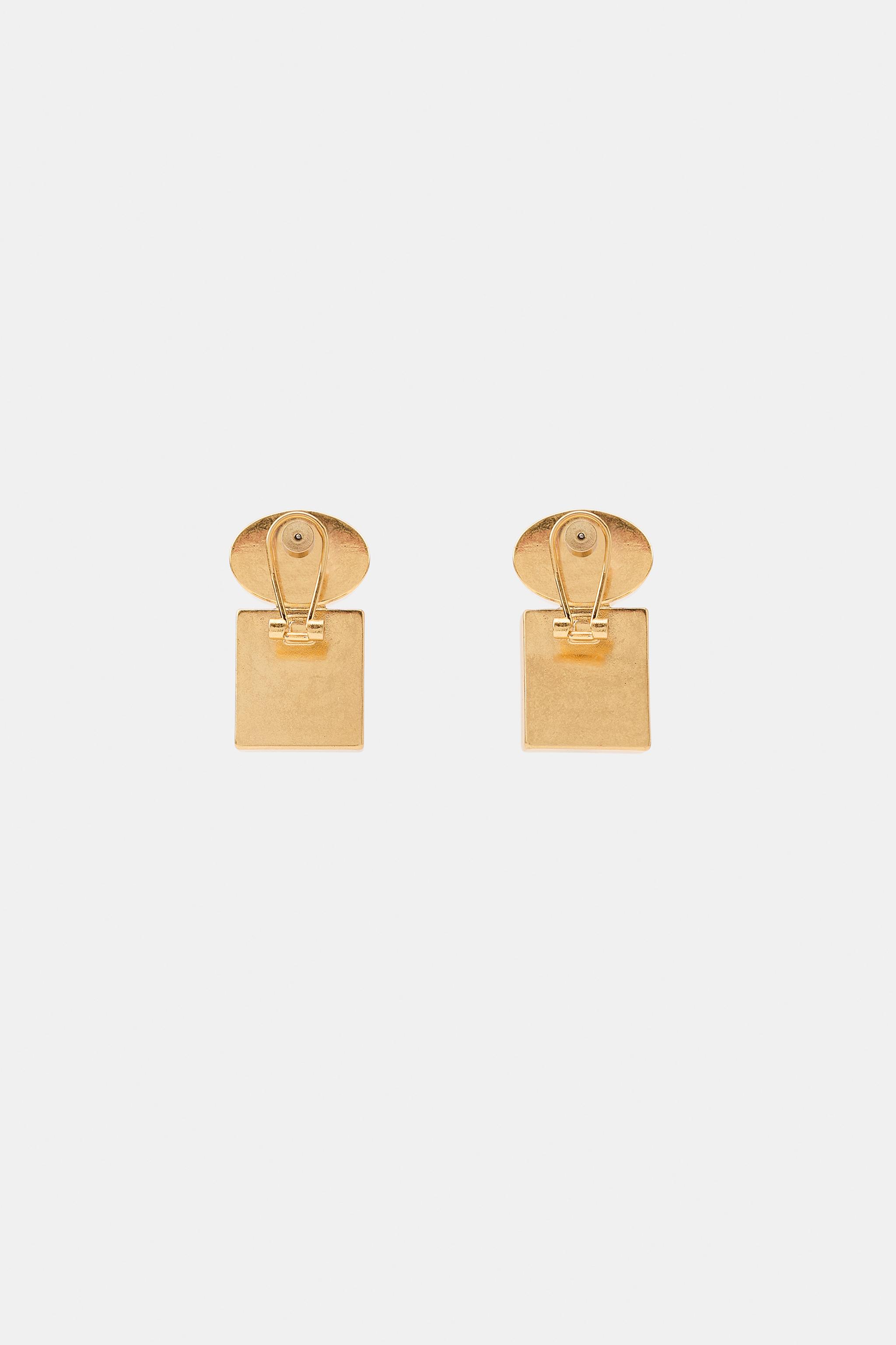 Женские аксессуары Zara GEOMETRIC RESIN EARRINGS — фото 4