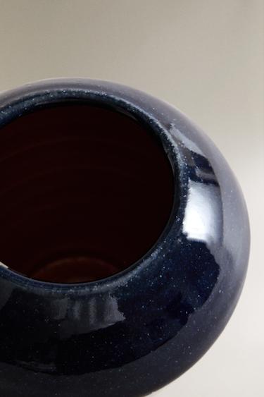 ENAMELLED TERRACOTTA VASE - Blue by Zara - Image 2
