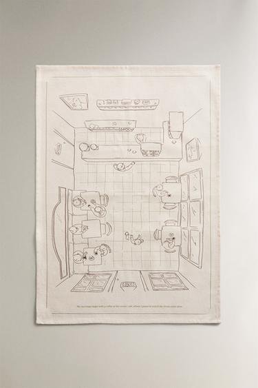 PACK OF COTTON CAFÉ TEA TOWELS (PACK OF 2) - Brown by Zara - Image 2