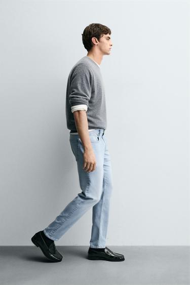 BASIC SLIM FIT JEANS - Light blue by Zara - Image 5