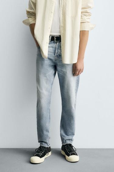 JEAN SLIM CROPPED FIT - Bleu clair de Zara