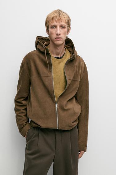 Hooded suede jacket — Mid-ecru 2