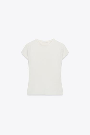 CAMISETA MANGA CORTA - Crudo de Zara