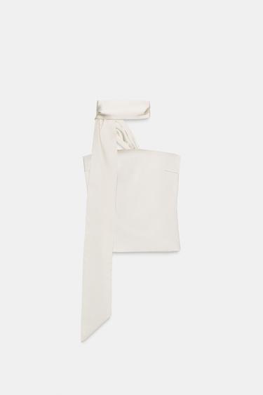 TOP PALABRA DE HONOR FOULARD - Blanco roto de Zara