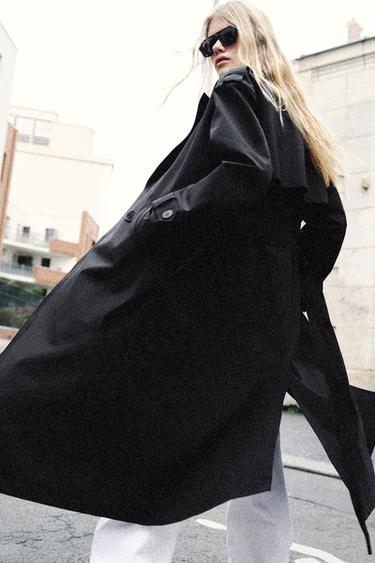 TRENCH LONG CEINTURE DÉPERLANT COUPE-VENT - Noir de Zara - Image 2