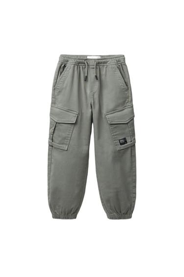 PANTALÓN JOGGER CARGO ETIQUETA - Khaki claro de Zara - Imagen 0