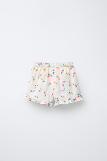 FLORAL EMBROIDERED BERMUDA SHORTS - Multicoloured by Zara - Image 1