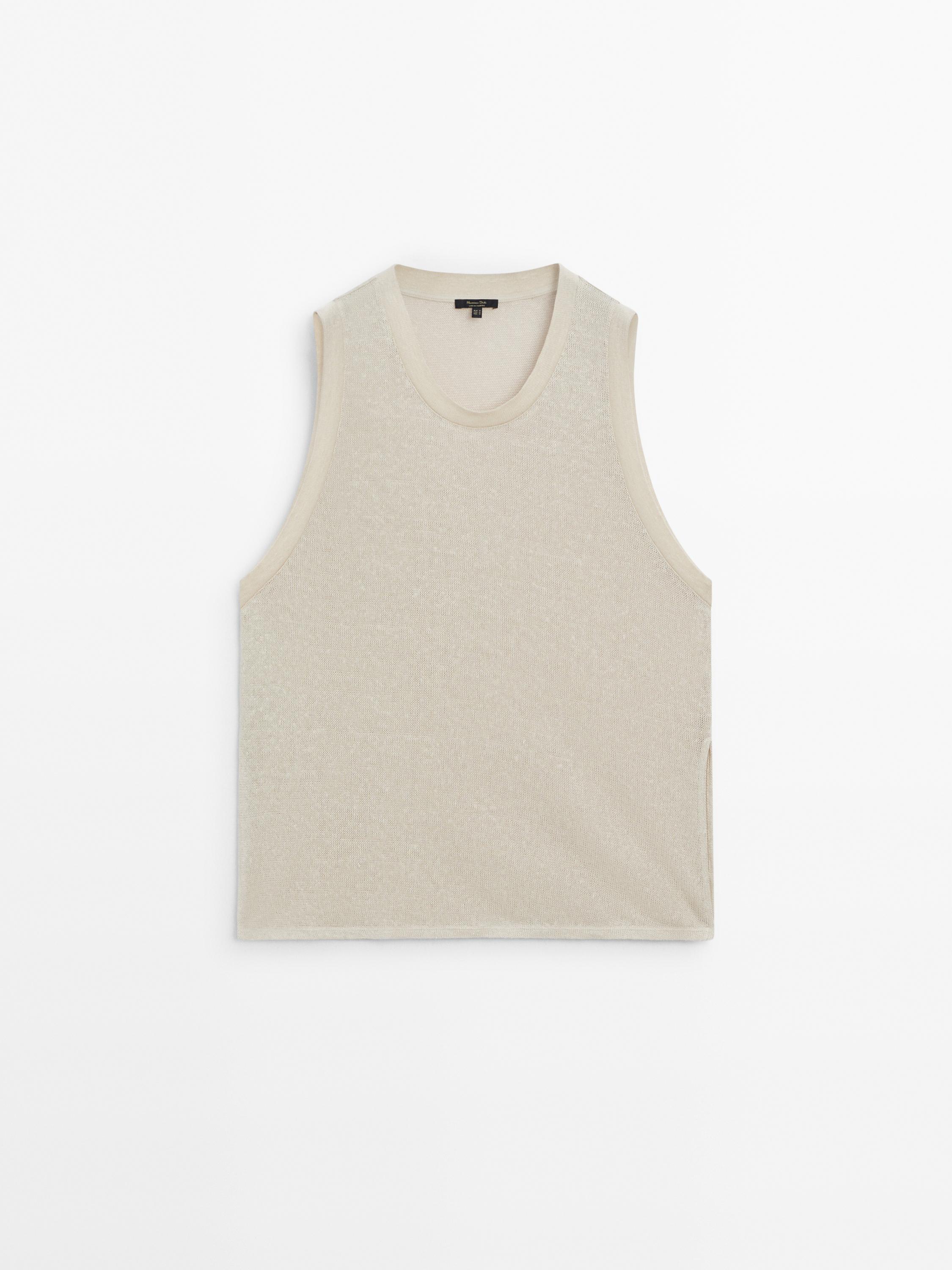 Sleeveless top with vent detail - Blue | ZARA United States