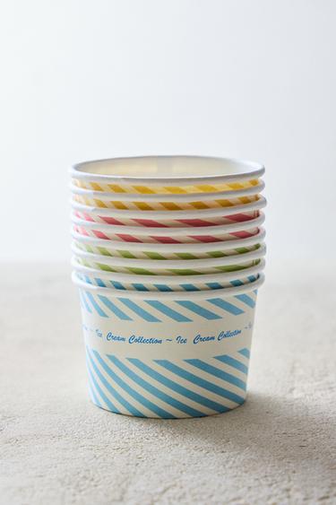 SET RECIPIENTE ÎNGHEȚATĂ DUNGI (SET DE 8) - Verde / Albastru de la Zara