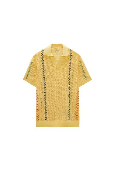 CROCHET KNIT POLO SHIRT