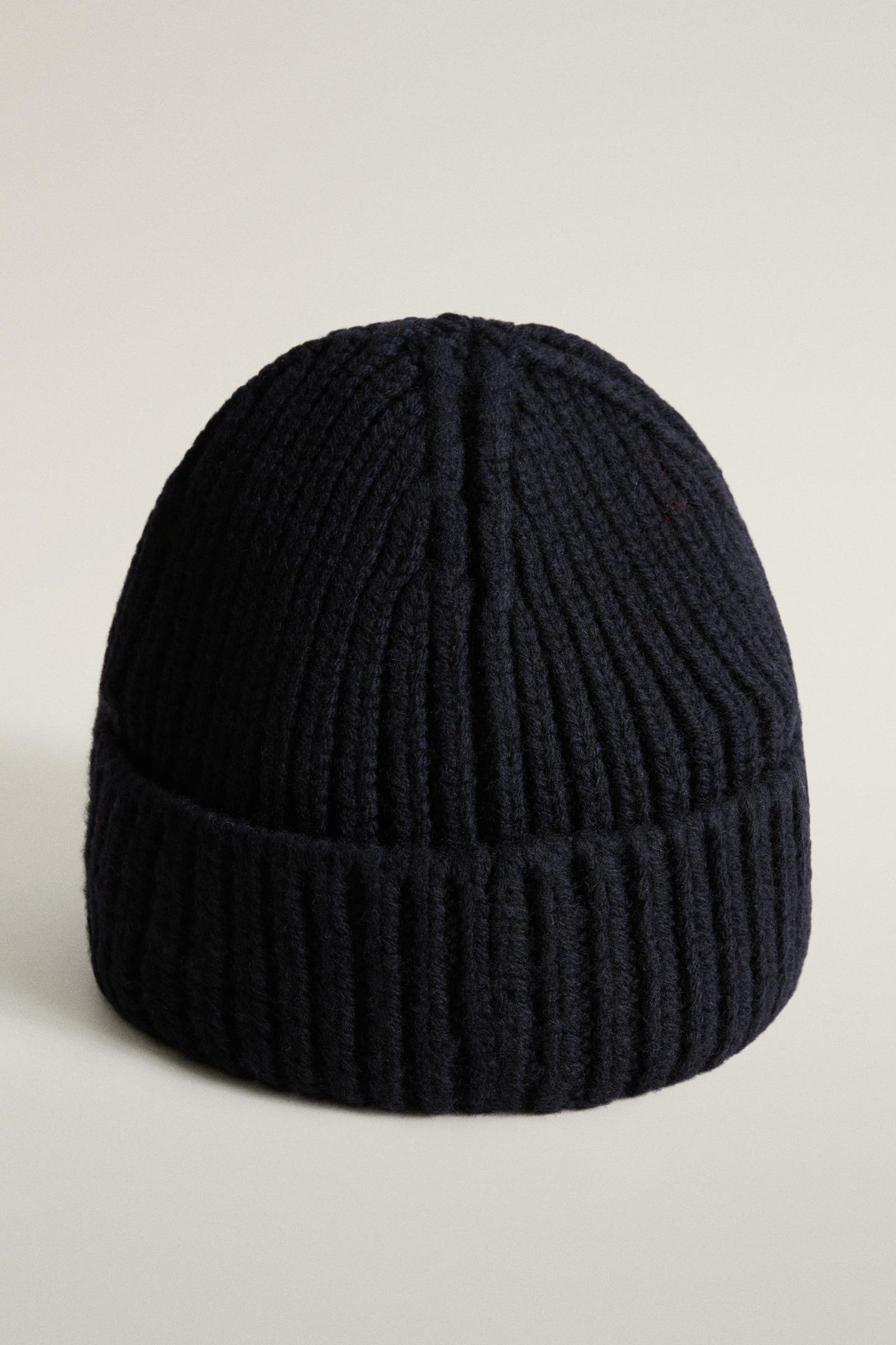 Женский головной убор Zara Rib Wool Hat, цвет: Синий