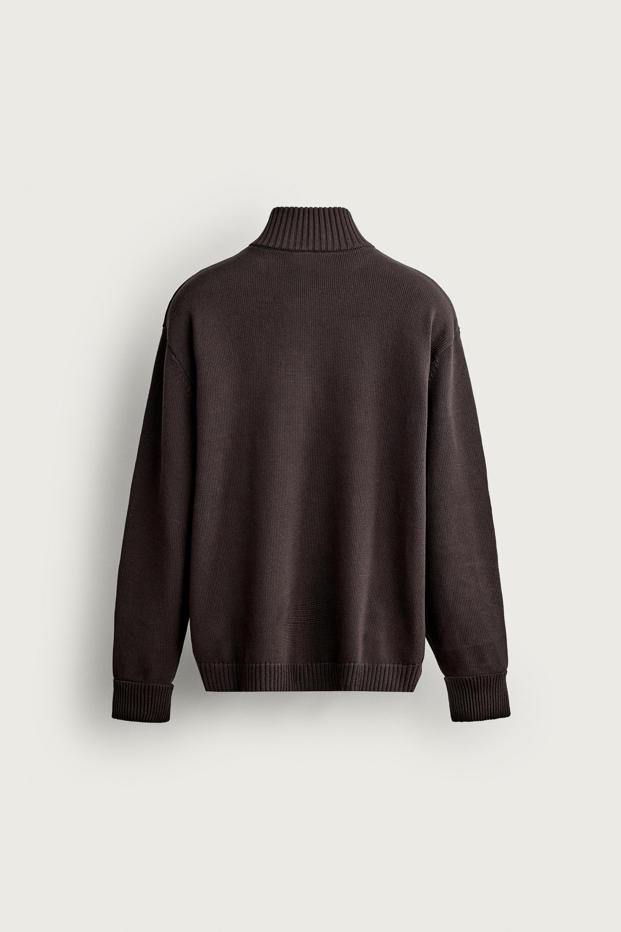 ジップアップニットジャケット - チョコレート | ZARA Japan / 日本
