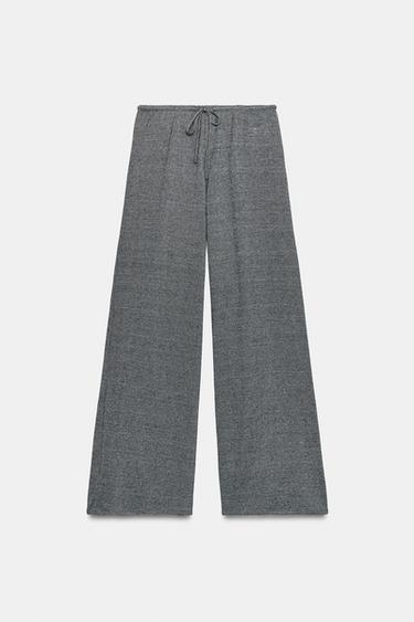 RUSTIC STRAIGHT-LEG TROUSERS - Grey marl by Zara - Image 6