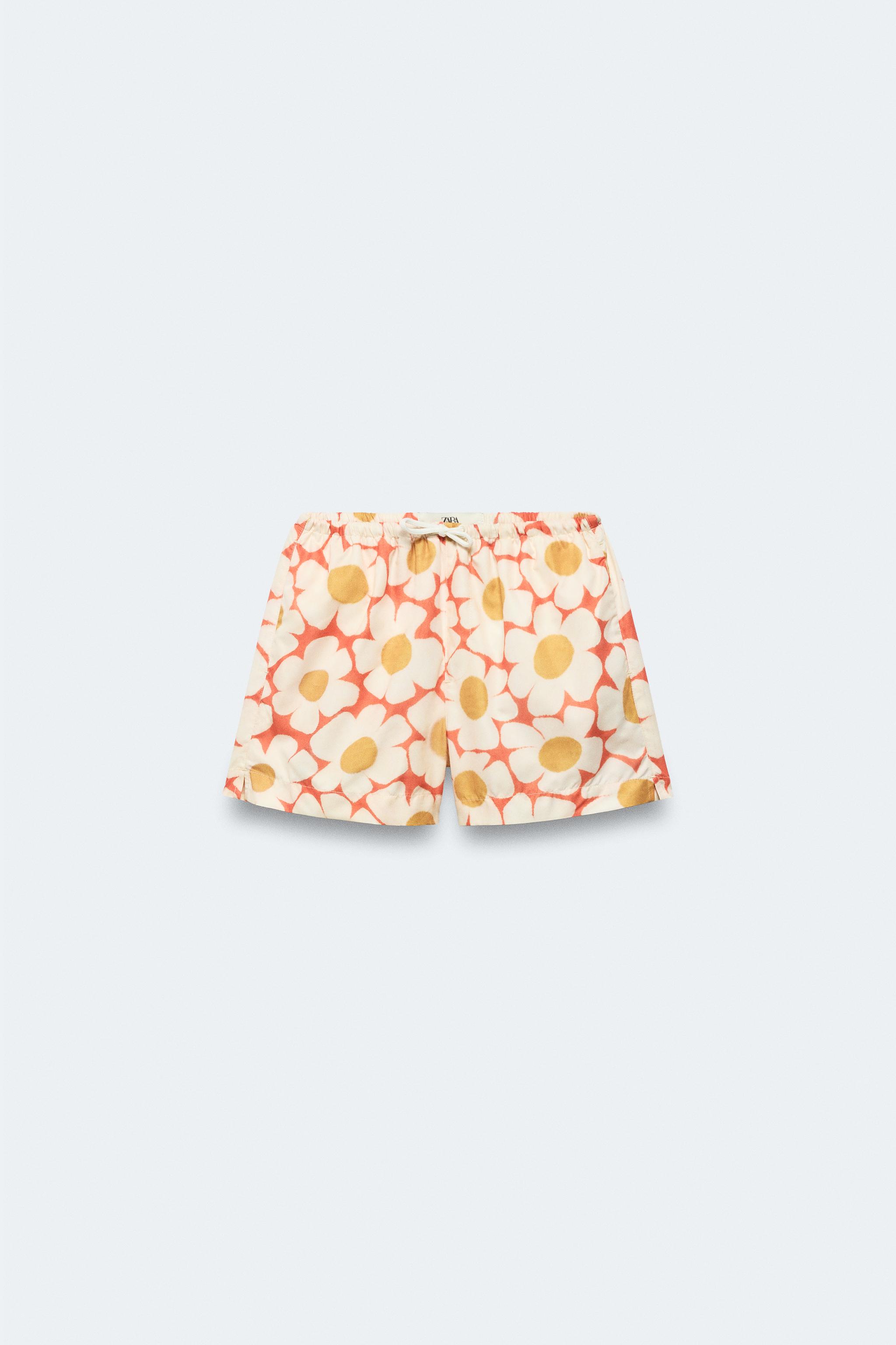 2-14 YEARS/ FLORAL SWIM SHORTS LIMITED EDITION - Orange | ZARA