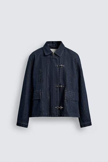 CHAQUETA DENIM ALAMARES - Índigo de Zara