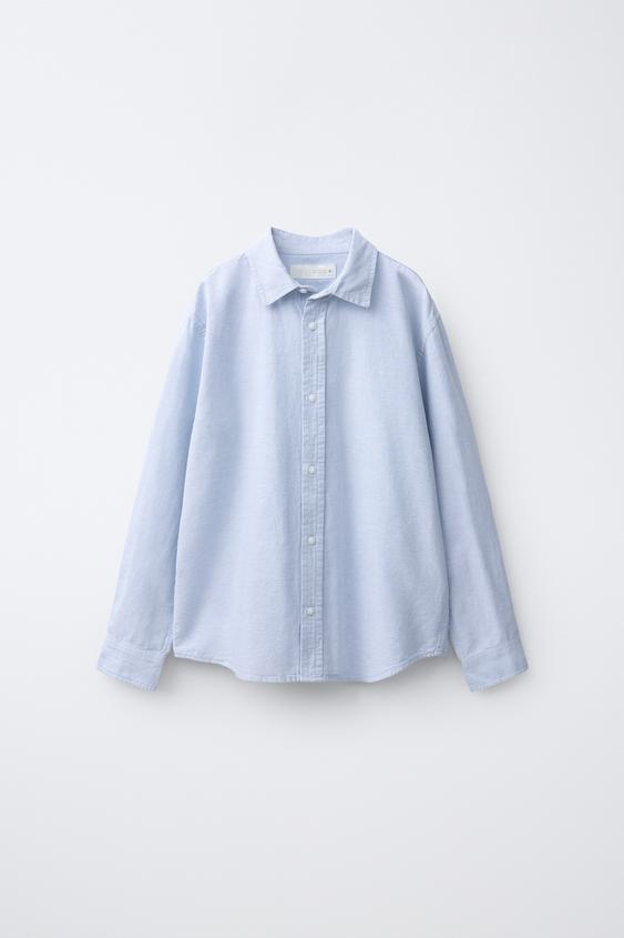 PLAIN OXFORD SHIRT - Light blue by Zara - Image 0
