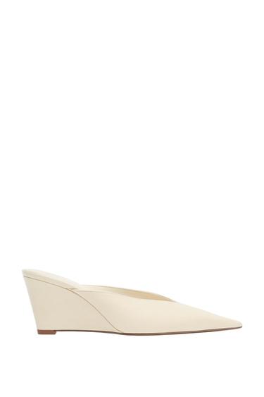 Zara SLINGBACK WEDGE SHOES - White