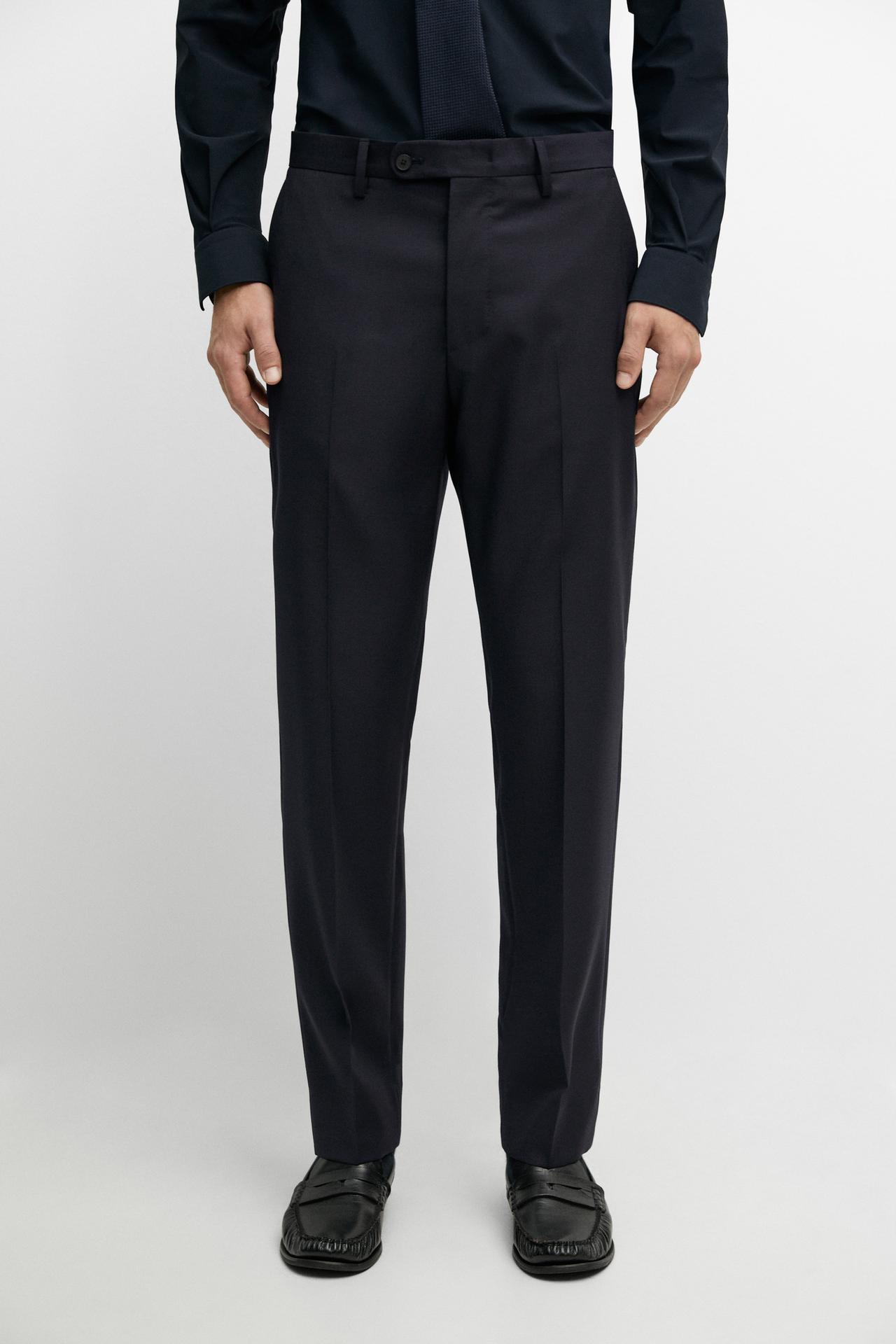 Textured suit pants — Navy blue