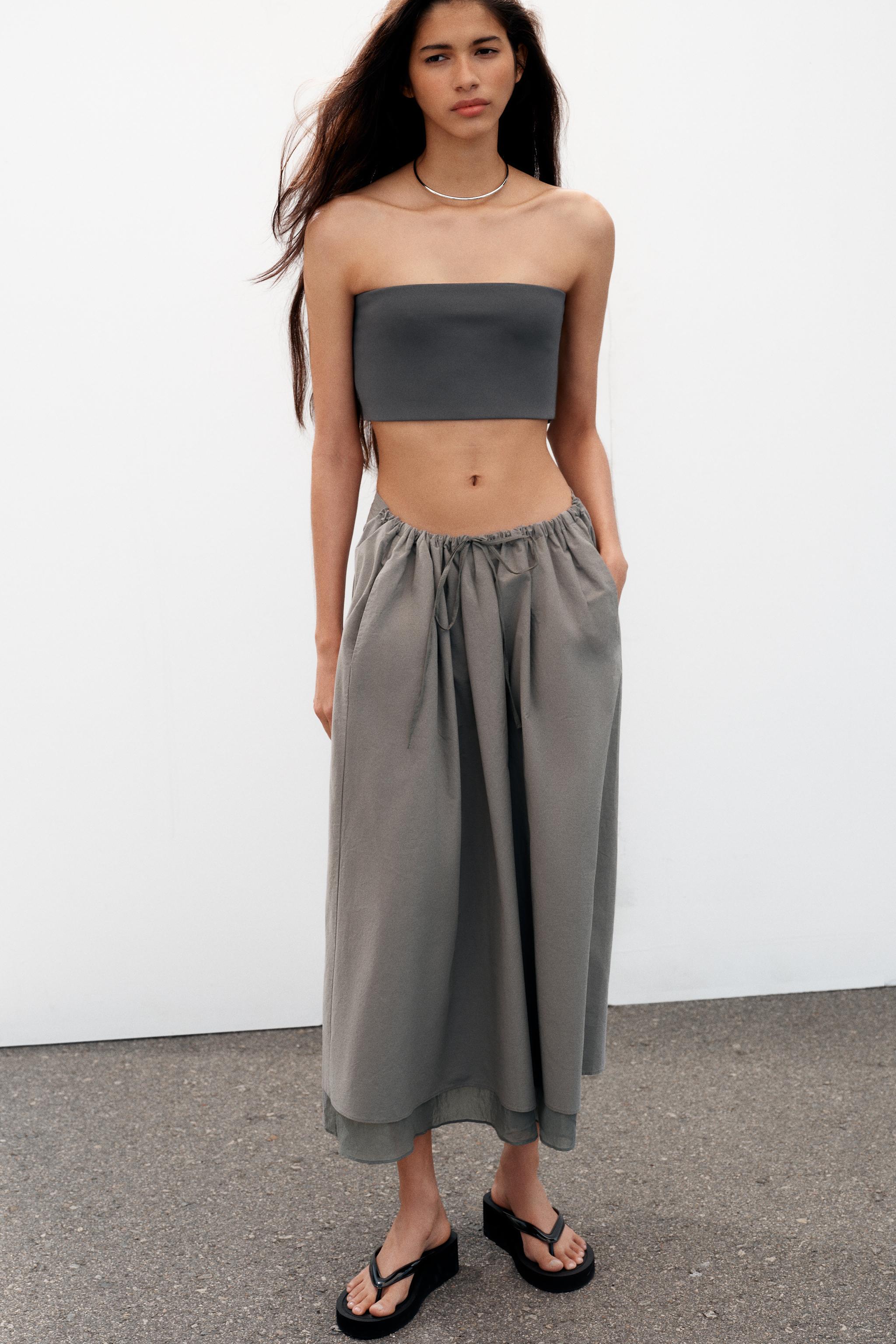 KAPLAMA DETAYLI MİDİ ETEK