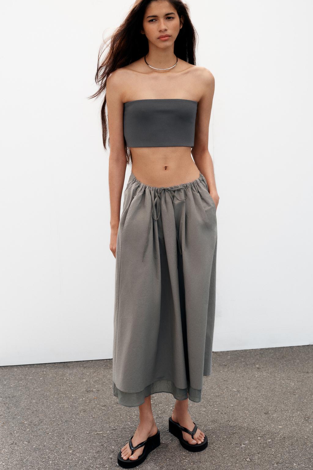 COMBINATION CAPE MIDI SKIRT - image 2