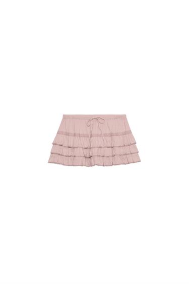 GONNA PANTALONE CON VOLANT - Rosa pallido di Zara