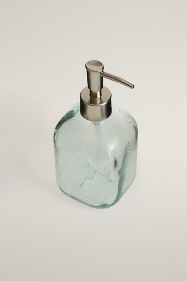 BLUE BUBBLED GLASS SOAP DISPENSER - Blue by Zara - Image 1