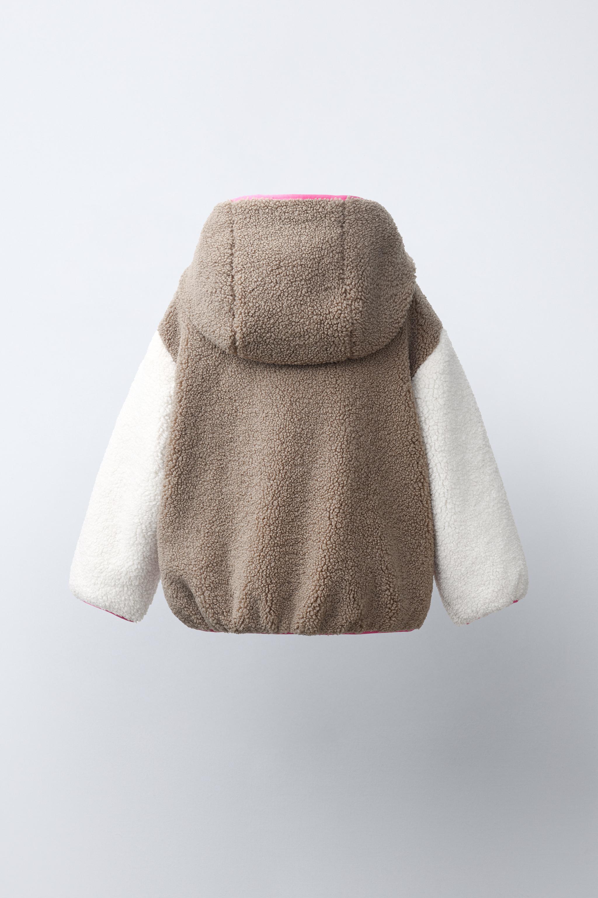 VESTE EFFET DAIM À BLOCS DE COULEUR
