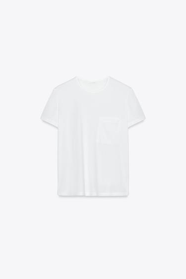 MERCERISED COTTON T-SHIRT - White by Zara