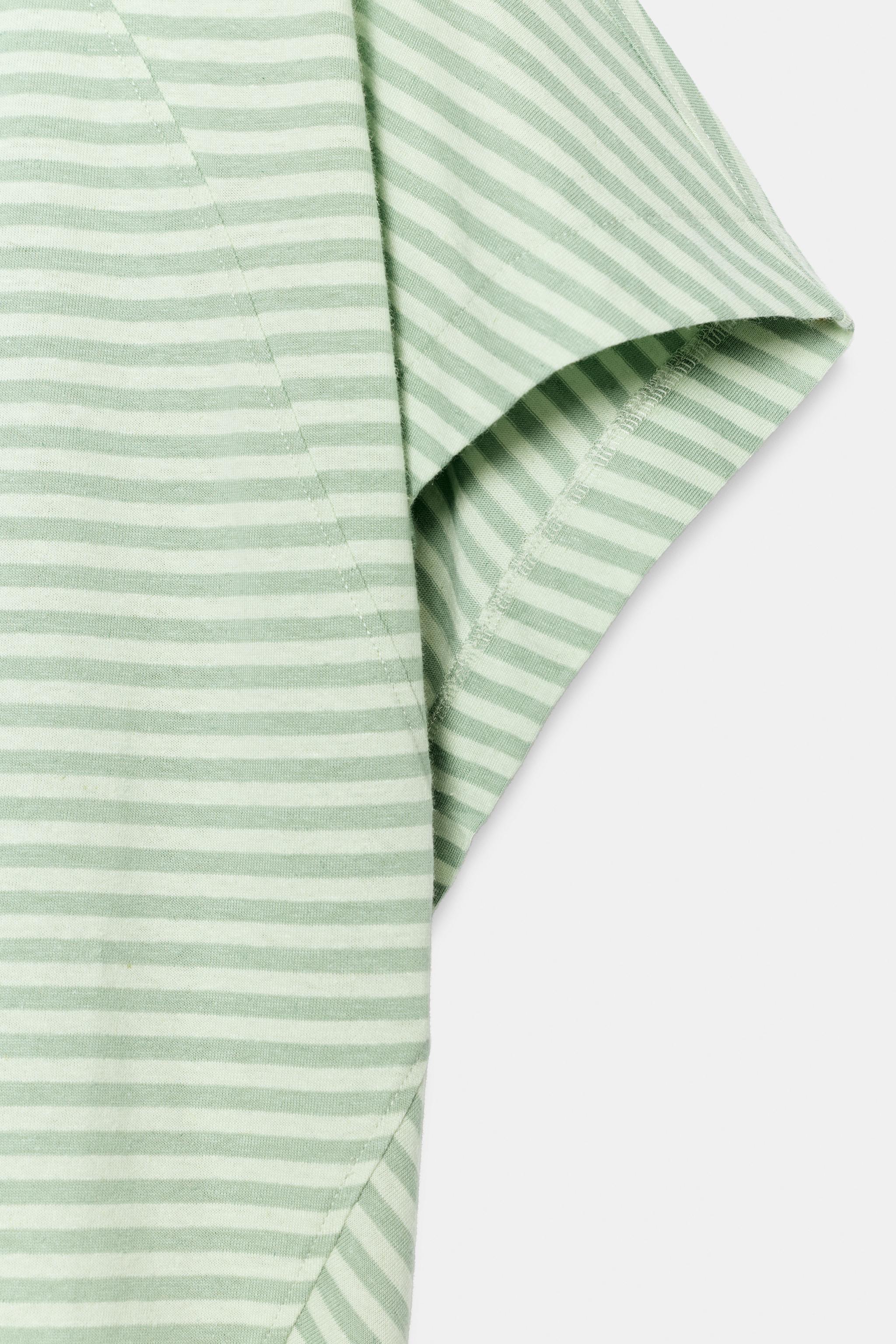 Zara ÇİZGİLİ OVERSIZE T-SHIRT görsel 6