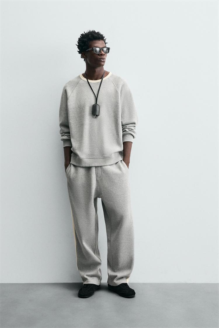 CONTRAST STRIPE JOGGER TROUSERS Grey marl ZARA Australia