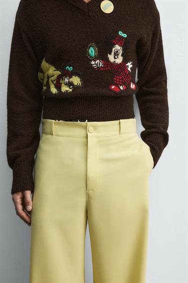 Zara HARRY LAMBERT FOR ZARA X DISNEY 寬鬆版型長褲 - 黃色