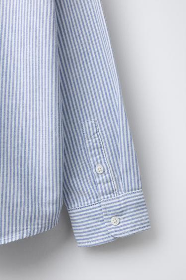 STRIPED OXFORD SHIRT - Blue by Zara - Image 3