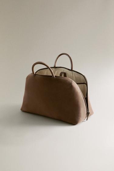 NUBUCK LEATHER WORK BAG - Brown by Zara - Image 3